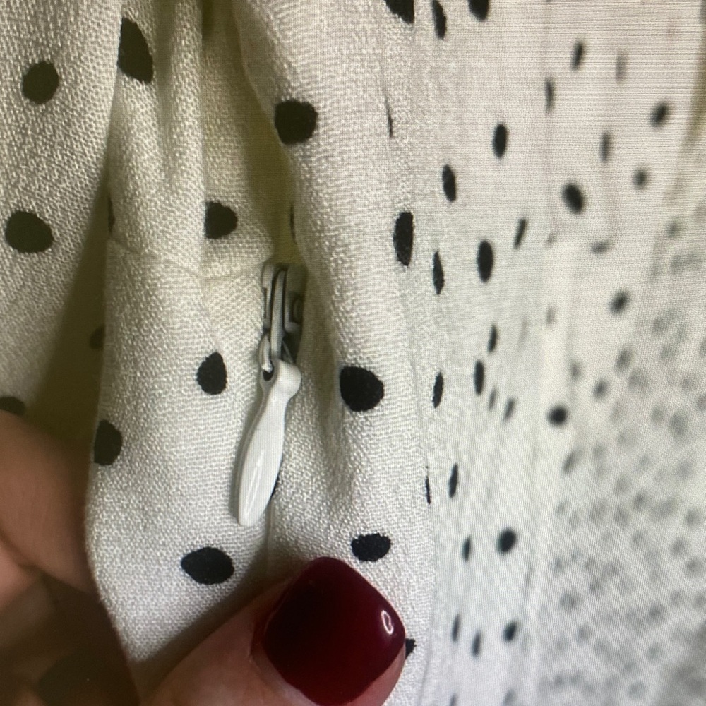 Abercrombie & Fitch White Long Sleeve Polka Dot Dress - Picture 7 of 11